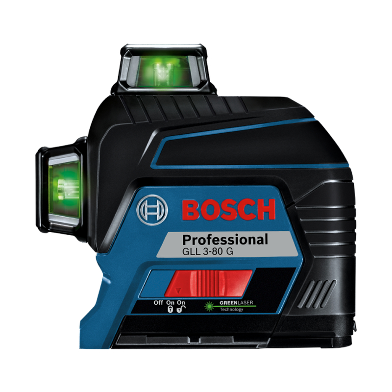 Nível a Laser de linhas 120 metros 360º Bosch GLL 3-80G Verde com Maleta